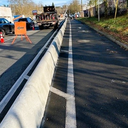 The so-called Toronto barriers installed on Columbian Way South by the Seattle Department of Transportation